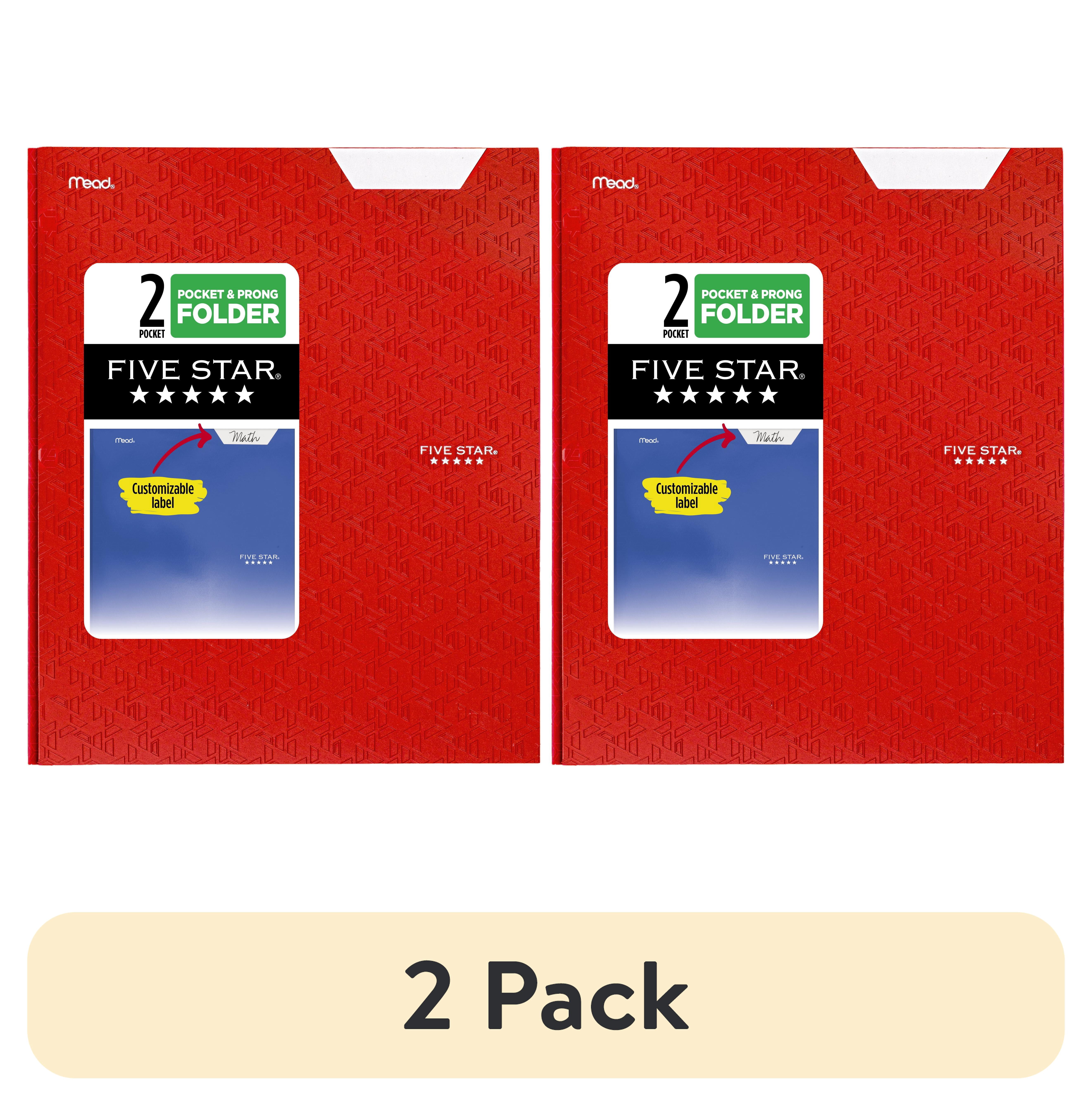 (2 pack) Five Star Pocket and Prong Paper Folder, Fire Red (340020A-WMT22)
