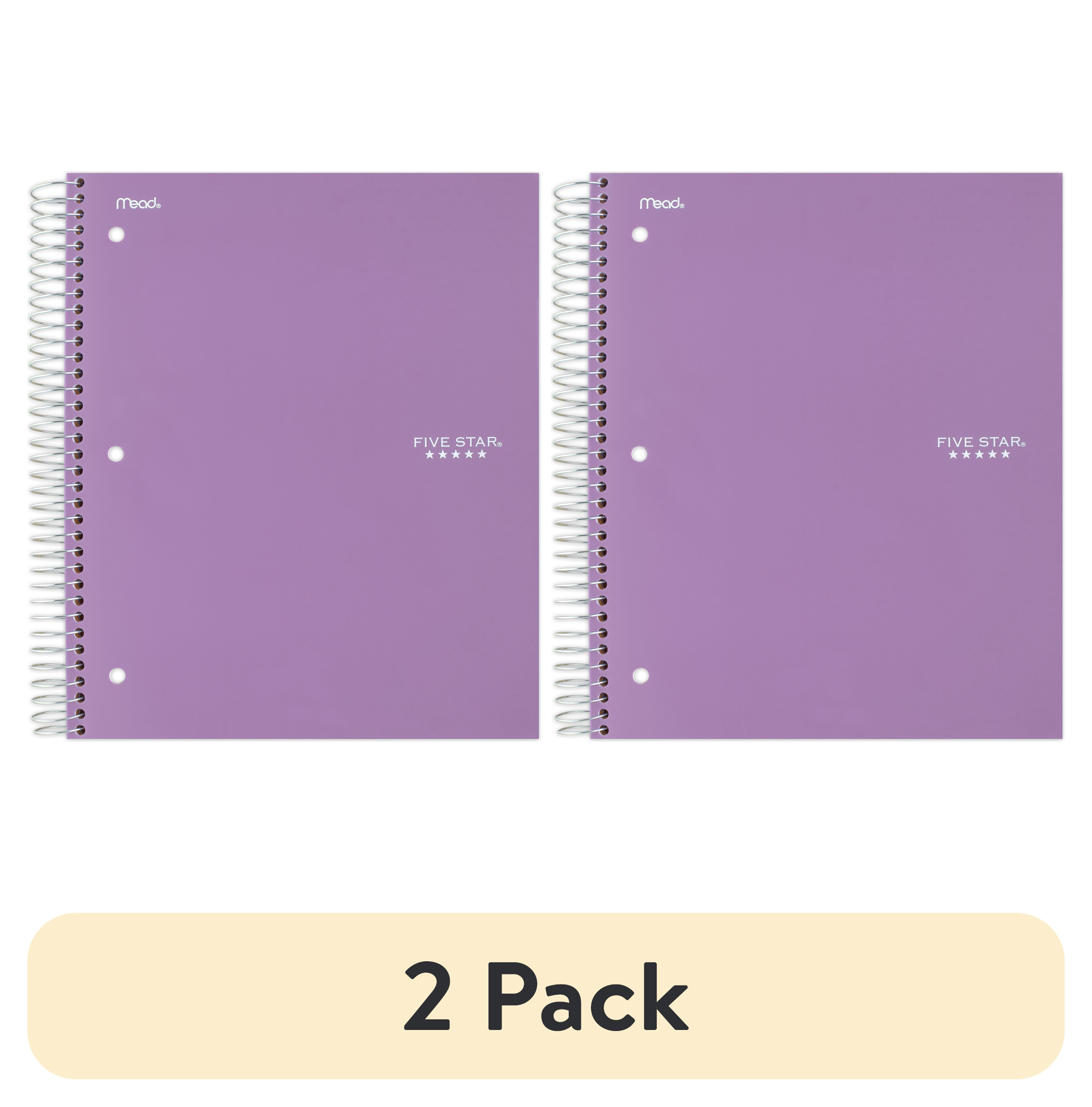 Mead Five Star 2 Subject College Ruled Notebook, Assorted Colors