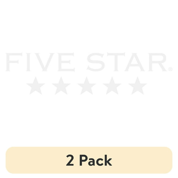 (2 pack) Five Star 5 Subject Wide Ruled Notebook Plus Study App, 8" x 10.5", Black, Poly, Spiral, 200 Sheets