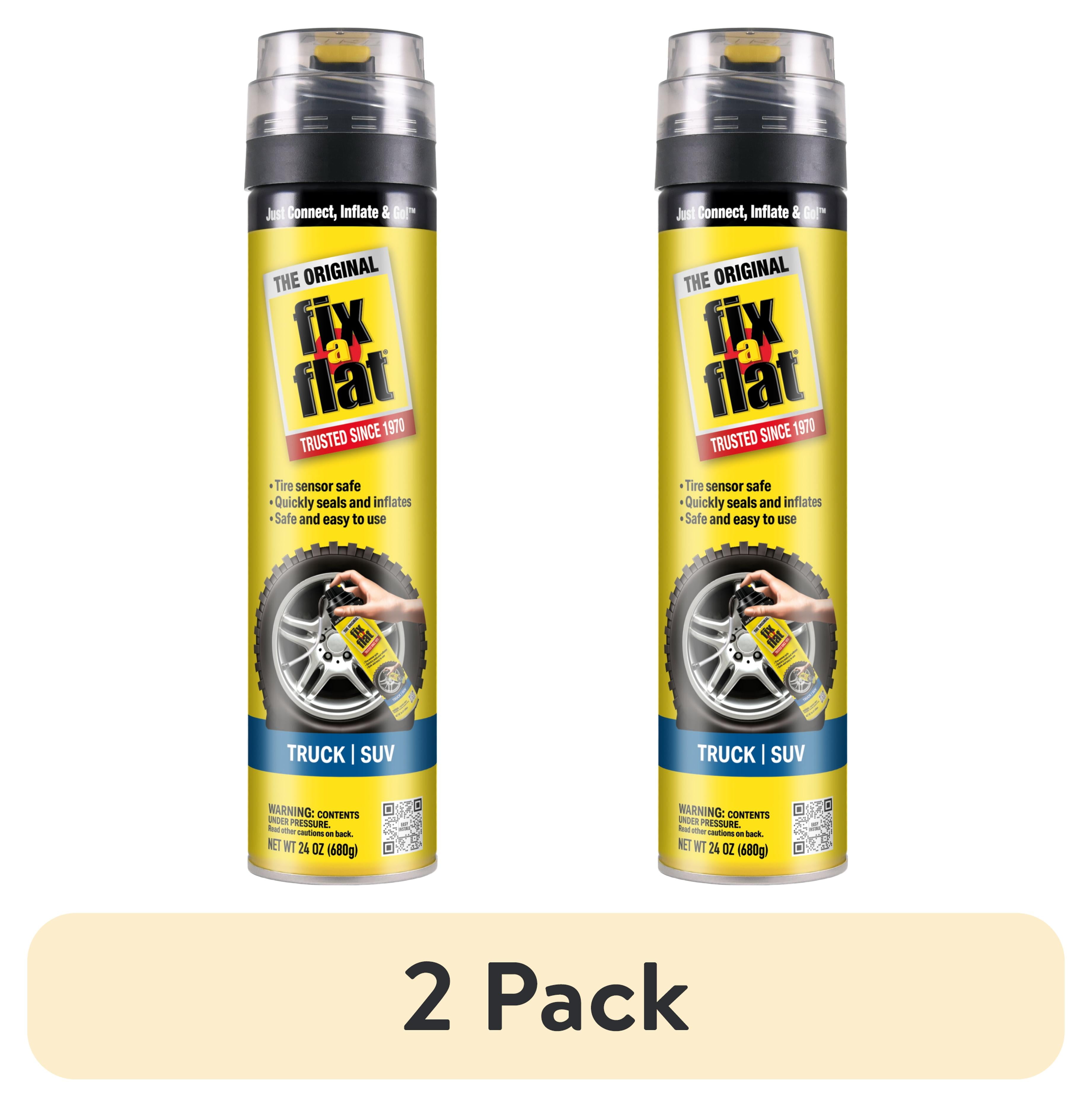 (2 pack) Fix-A-Flat Aerosol Emergency Flat Tire Repair and Inflator, for X-Large Tires, Eco-Friendly Formula, Universal Fit for All Cars, Trucks and SUVs, 24 oz. (Pack of 1)- S60369