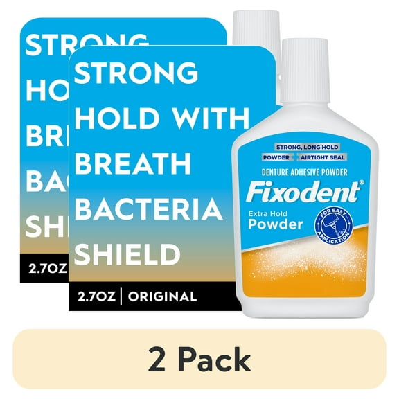(2 pack) Fixodent Extra Hold Denture Adhesive Powder, 2.7 oz