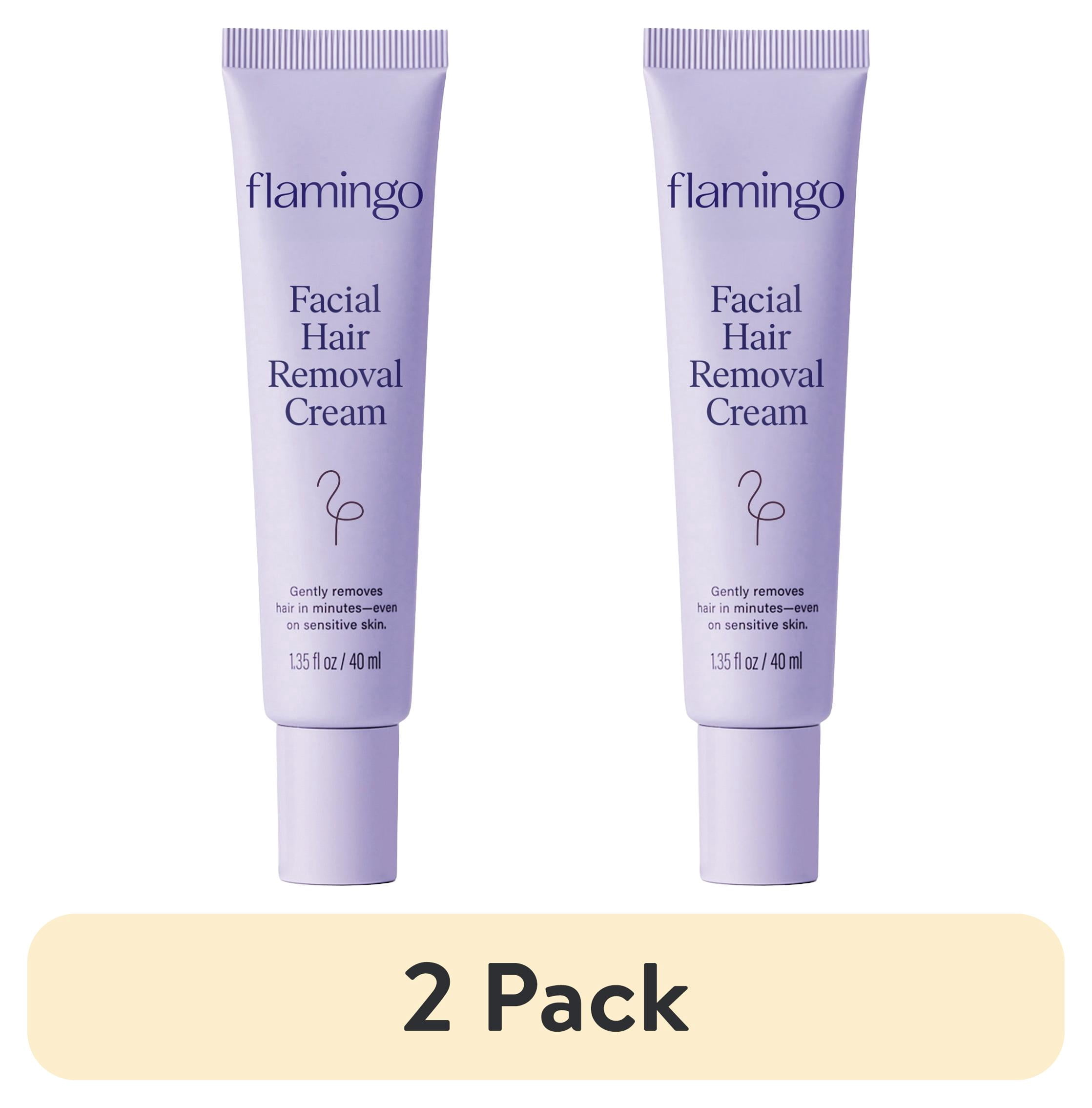(2 pack) Flamingo Women's Facial Hair Removal Cream with Calming Serum, 1.35 fl oz Tube