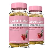 2 pack FLAT TUMMY Berberine Plus 60 Count, 1200mg, Post GLP-1 Berberine Supplement, 41 Potency