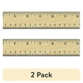 thumbnail image 1 of (2 pack) Universal Flat Wood Ruler w/Double Metal Edge 12" Clear Lacquer Finish 59021, 1 of 4