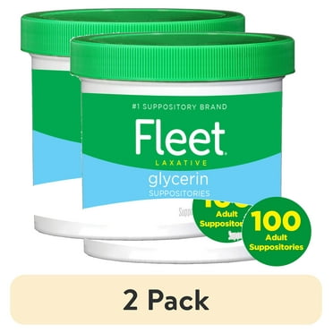 (2 pack) Fleet Laxatives, Laxative Glycerin Suppositories for Adult Constipation Relief, 100 Count