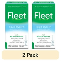 (2 pack) Fleet Laxatives, Liquid Glycerin Suppositories for Adult Constipation Relief, 7.5 mL Bottles, 4 Count