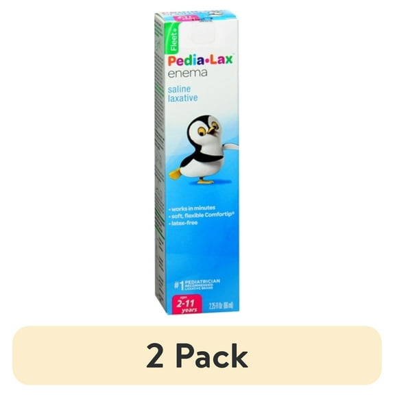 (2 pack) Fleet Pedia-Lax Enema For Children For Ages 2 To 11 Years - 2.25 Oz,