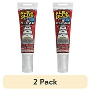 (2 pack) Flex Glue Strong Rubberized Waterproof Adhesive Sealant, 4 Ounce, Clear