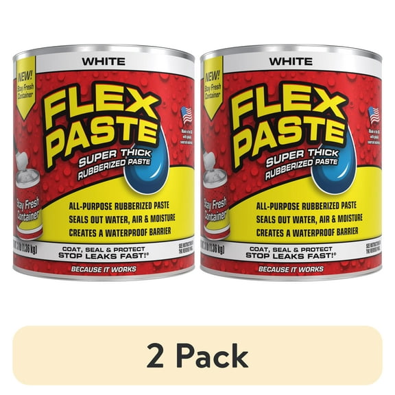 (2 pack) Flex Paste Super Thick Rubberized Paste, 26 fl oz, White