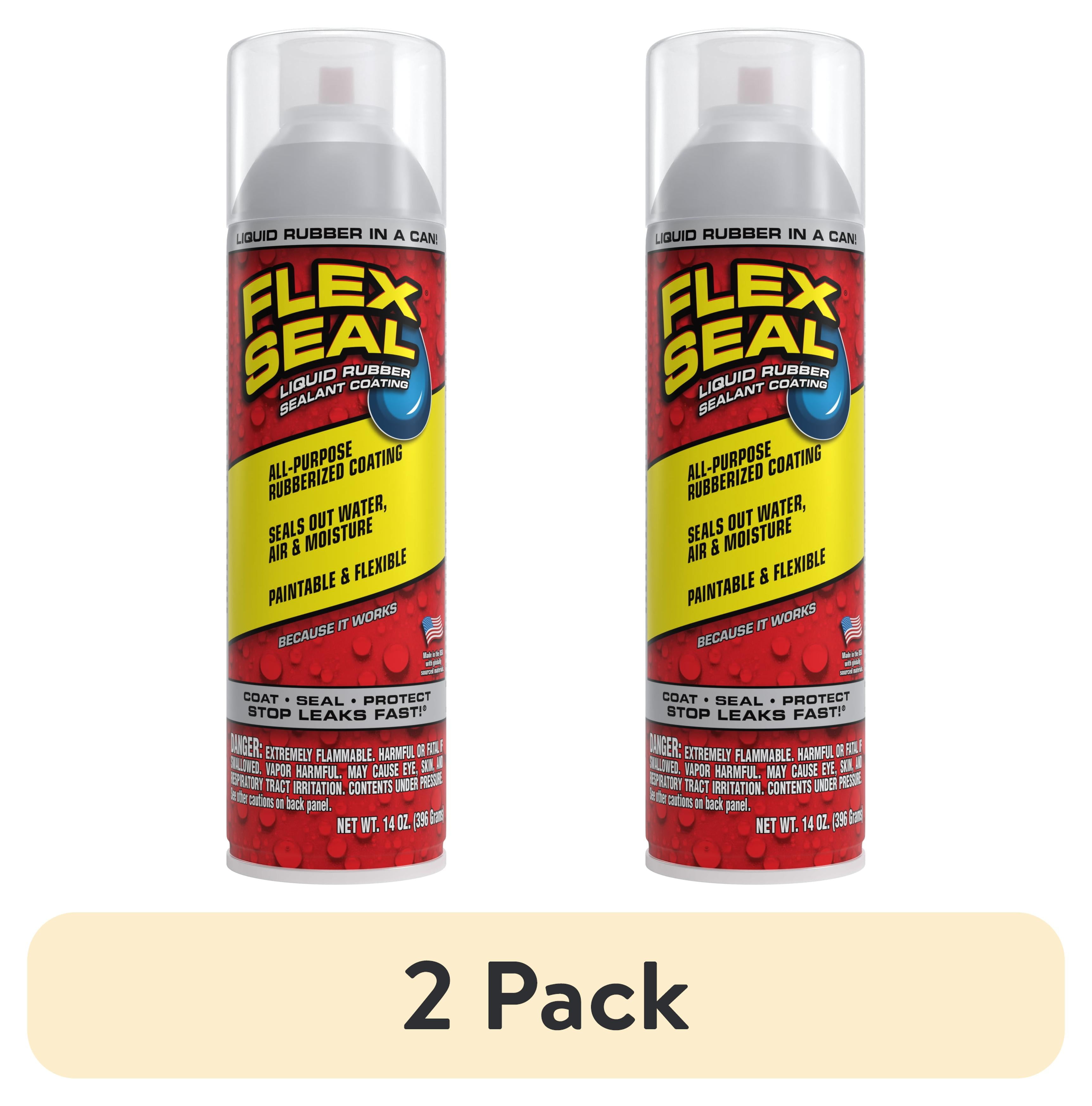 (2 pack) Flex Seal Aerosol Liquid Rubber Sealant Coating, 14 oz, Clear