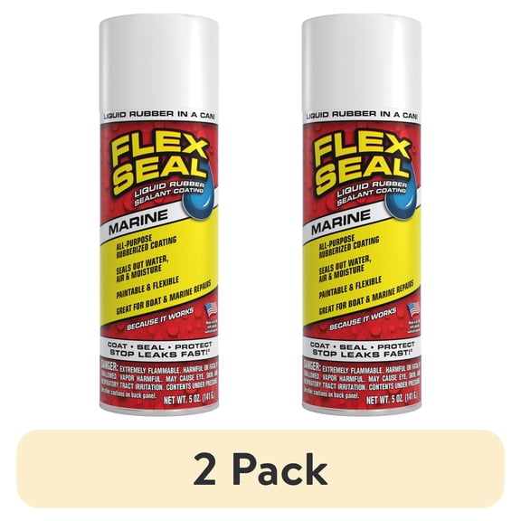 (2 pack) Flex Seal 5 oz White Marine Liquid Rubber Sealant Spray for Industrial Use