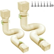 2 pack Flexible Rain Gutter Downspout Extensions,Drain Downspout Extender,Gutter Extension Flexible,Down Spout Drain Extension Pipes,Extendable from 21 to 60 Inches (stone-grey)