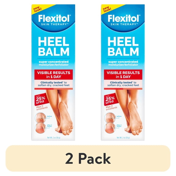 (2 pack) Flexitol Heel Balm, Cracked Heel Cream & Foot Balm, Intensive Hydration for Dry, Rough Feet & Heels, Urea-Based Moisturizing Cream, 2 oz Tube