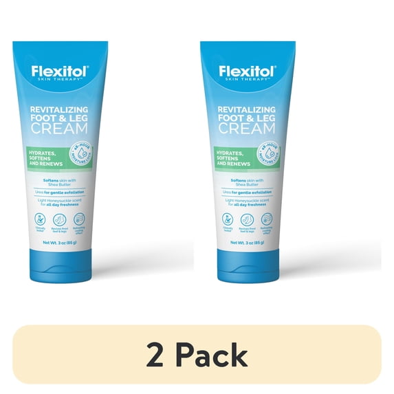 (2 pack) Flexitol Revitalizing Foot & Leg Cream, Intensive Hydration for Dry, Rough Feet and Legs, Fast-Absorbing Moisture Care, 3 oz