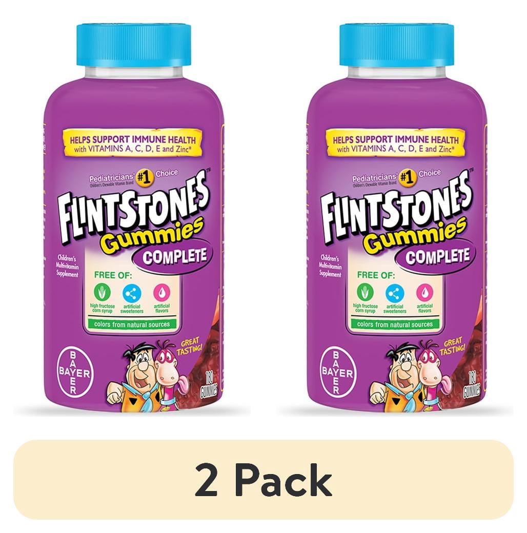 (2 pack) Flintstones Complete Gummies, Vitamin C, Assorted Flavors, 180 Count