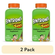 (2 pack) Flintstones Sour Gummy Kids Vitamins with Vitamins C, B6, A & D, 180 Count