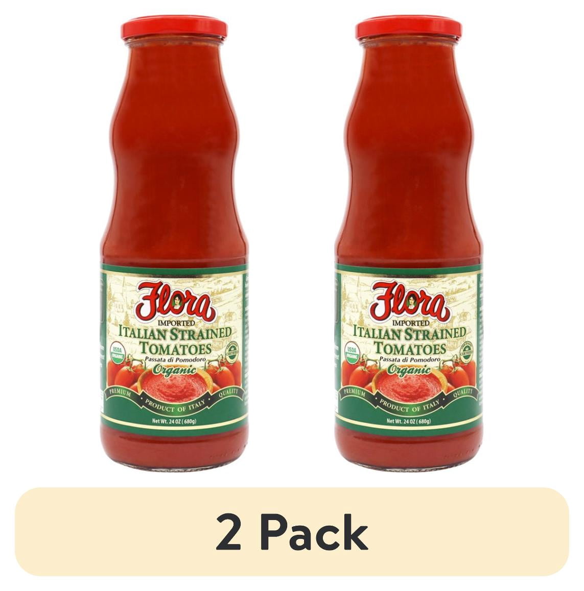 (2 pack) Flora Organic Italian Strained Tomatoes, 24oz