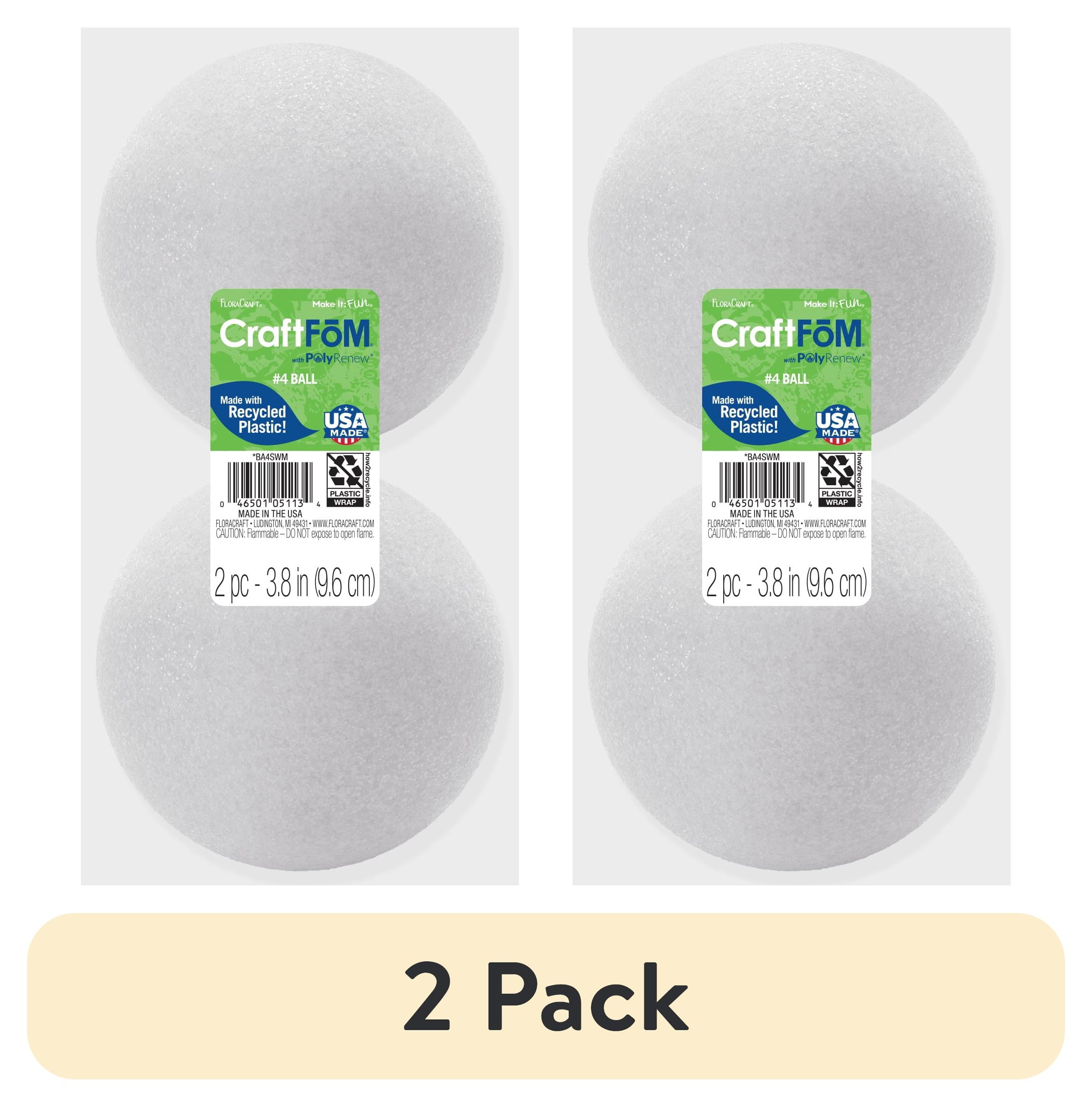 (2 pack) FloraCraft CraftFōM 2 Piece Ball 3.8 Inch White