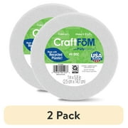 (2 pack) FloraCraft CraftFōM Disc 1 inch x 5.8 inch White