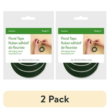 (2 pack) FloraCraft Design It Green Floral Arranging Tape, 3pk