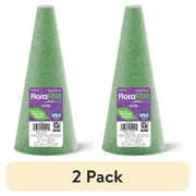 (2 pack) FloraCraft FloraFōM Cone 3.7-inch x 8.9-inch Green XPS Foam
