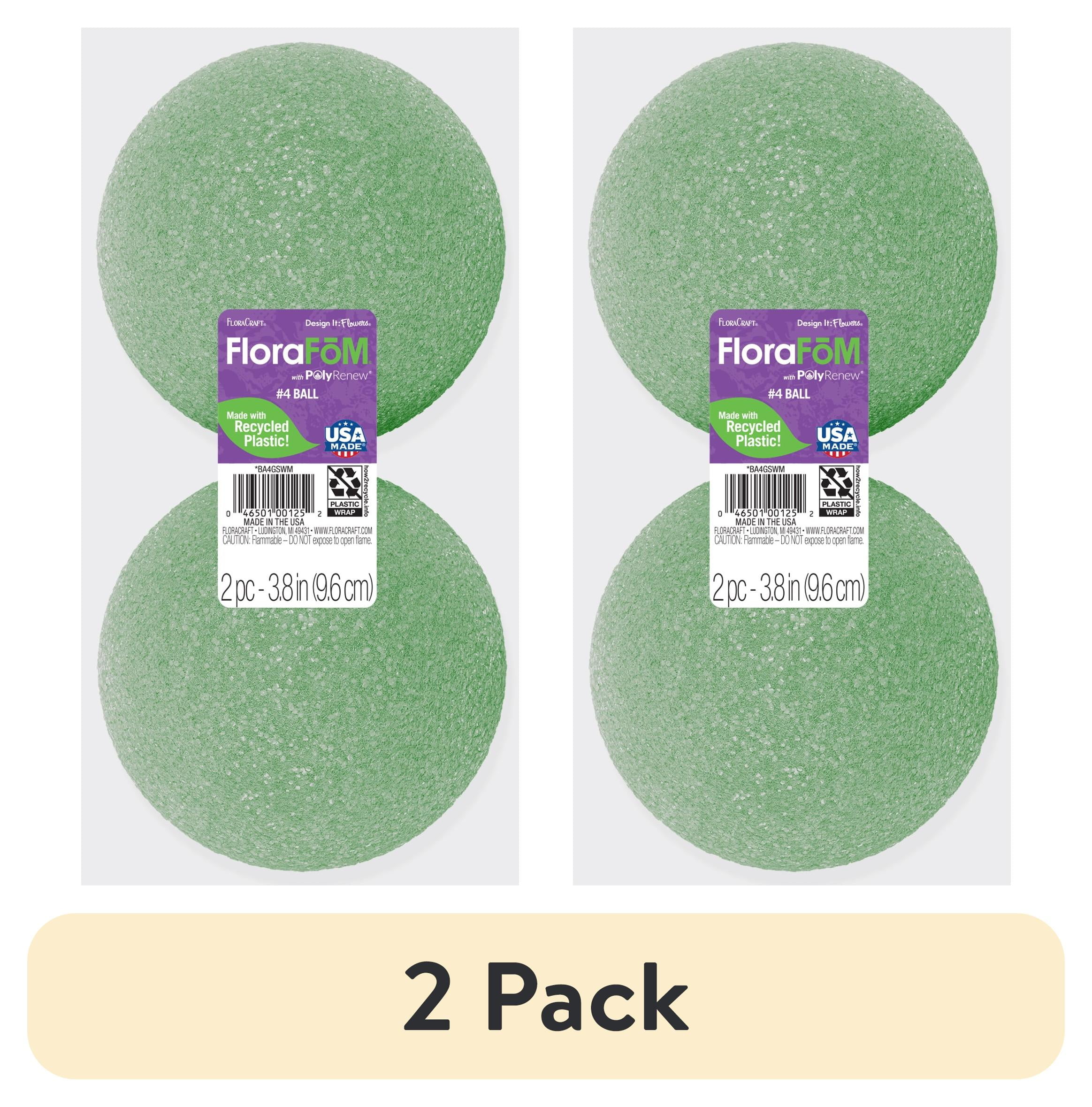 (2 pack) FloraCraft FloraFōM Foam 2 piece Ball 3.8 inch Green