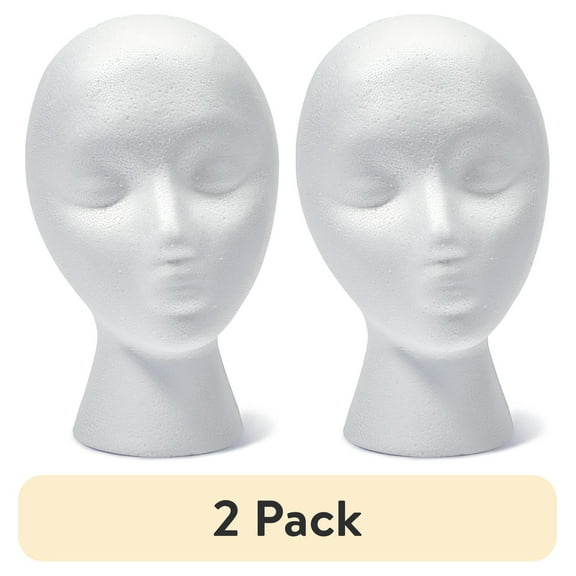 (2 pack) FloraCraft SmoothFōM Female Head 5.8" x 7.5" x 9.8" White
