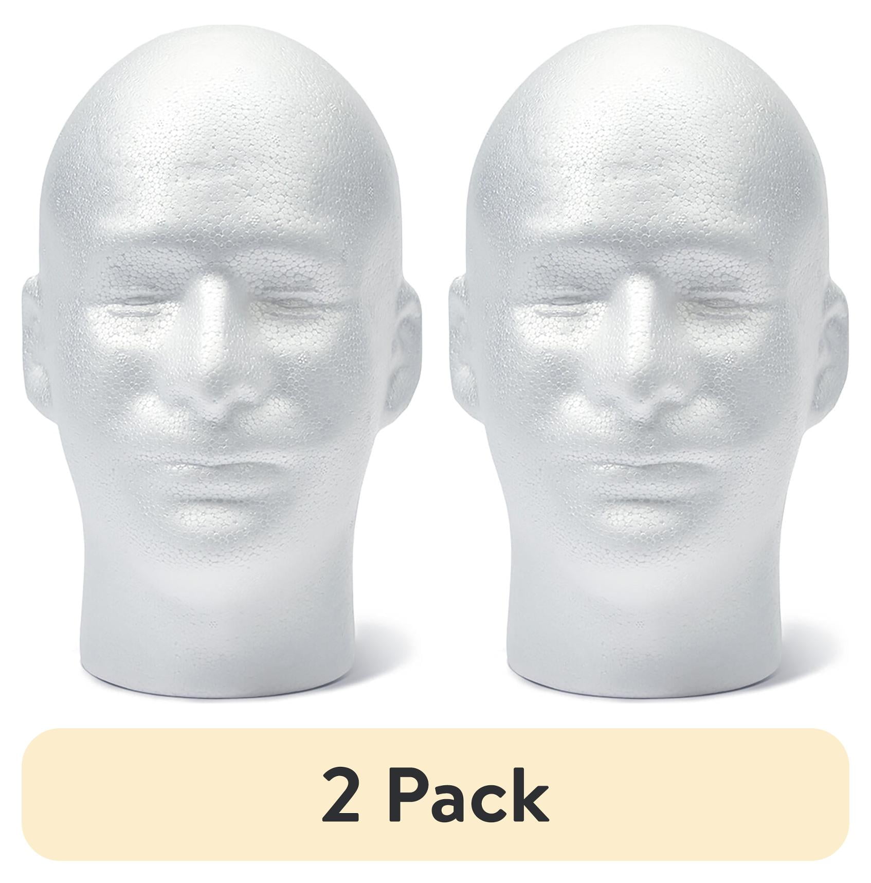 (2 pack) FloraCraft SmoothFōM Male Head 6.2 Inch x 8.8 Inch x 10.3 Inch White