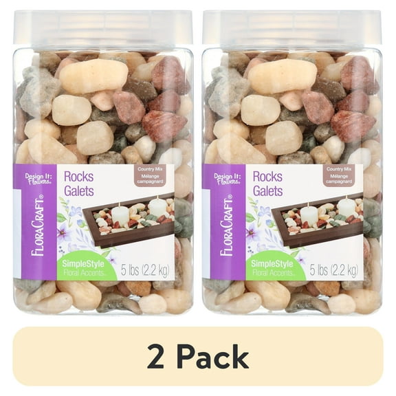 (2 pack) FloraCraft Vase Filler Rocks 5 pound Country Mix
