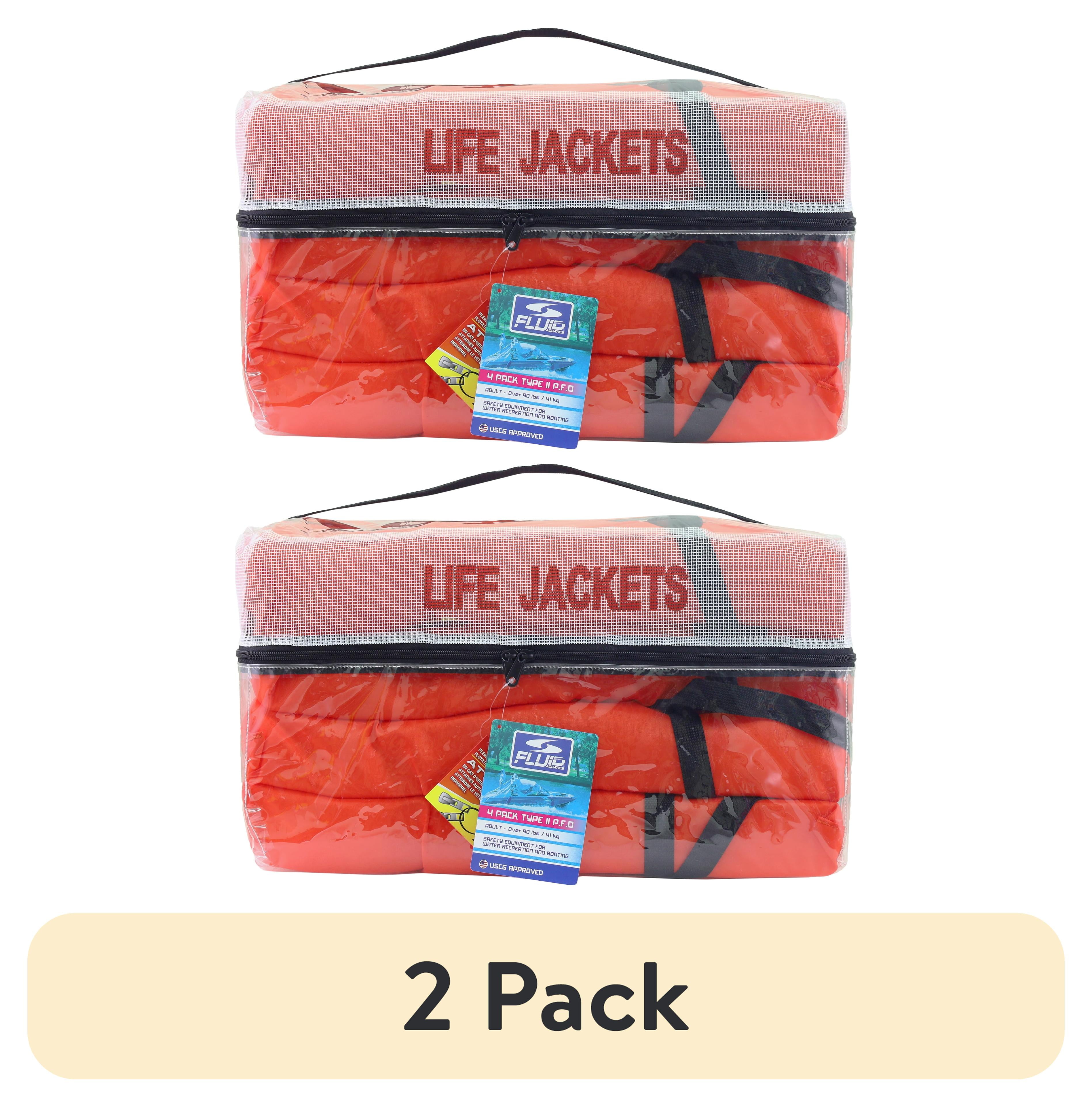(8 pack) Fluid Adult Type II Life Vest, 4 Pack
