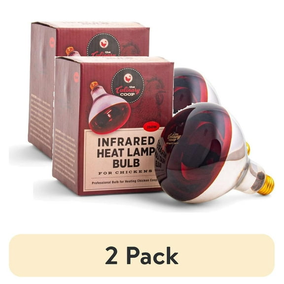 (2 pack) Fluker's Culinary Coop Infrared Heat Lamp Glass Bulb 250 Watt