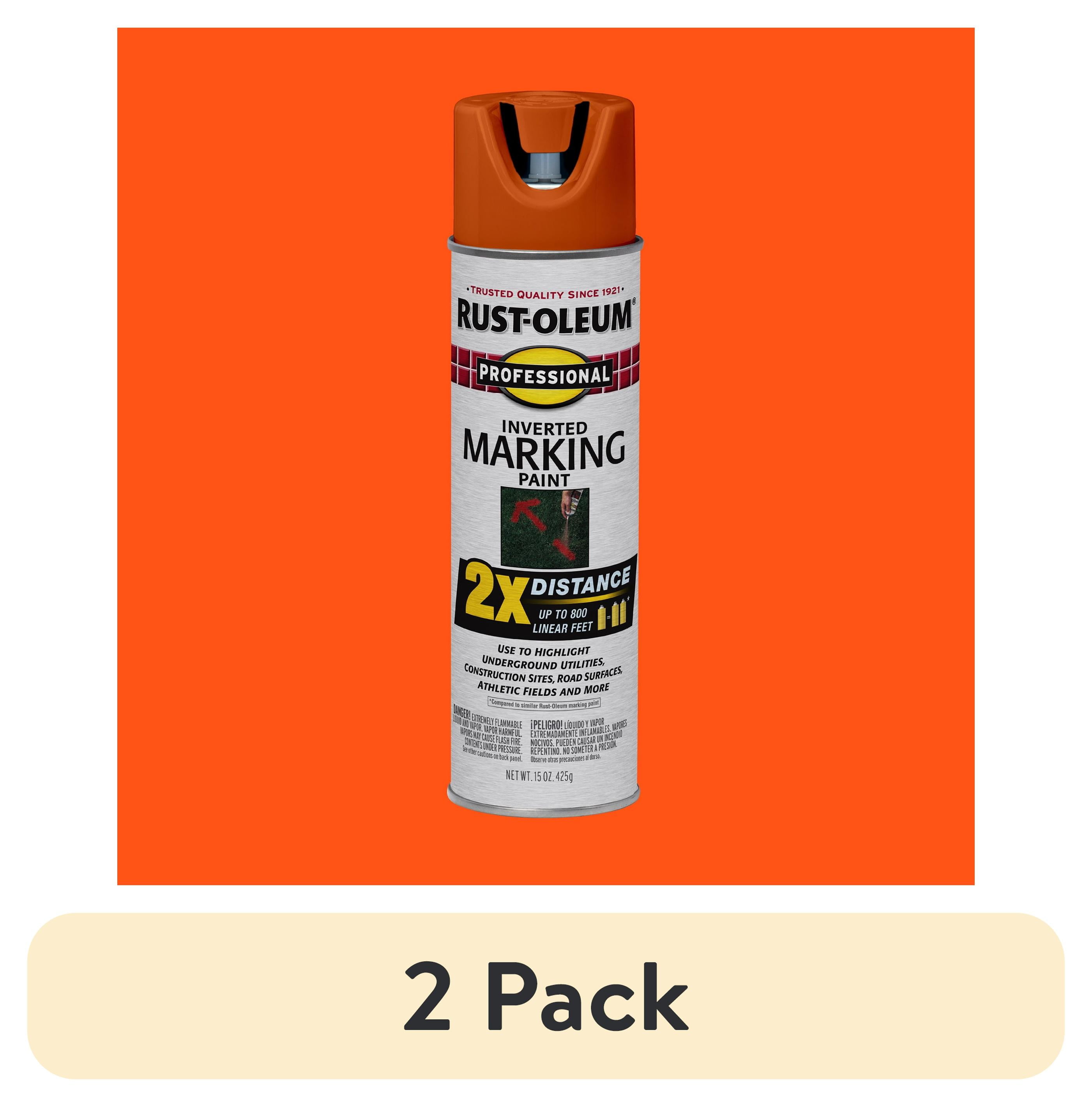 6 pack) Fluorescent Orange, Rust-Oleum Professional 2X Inverted