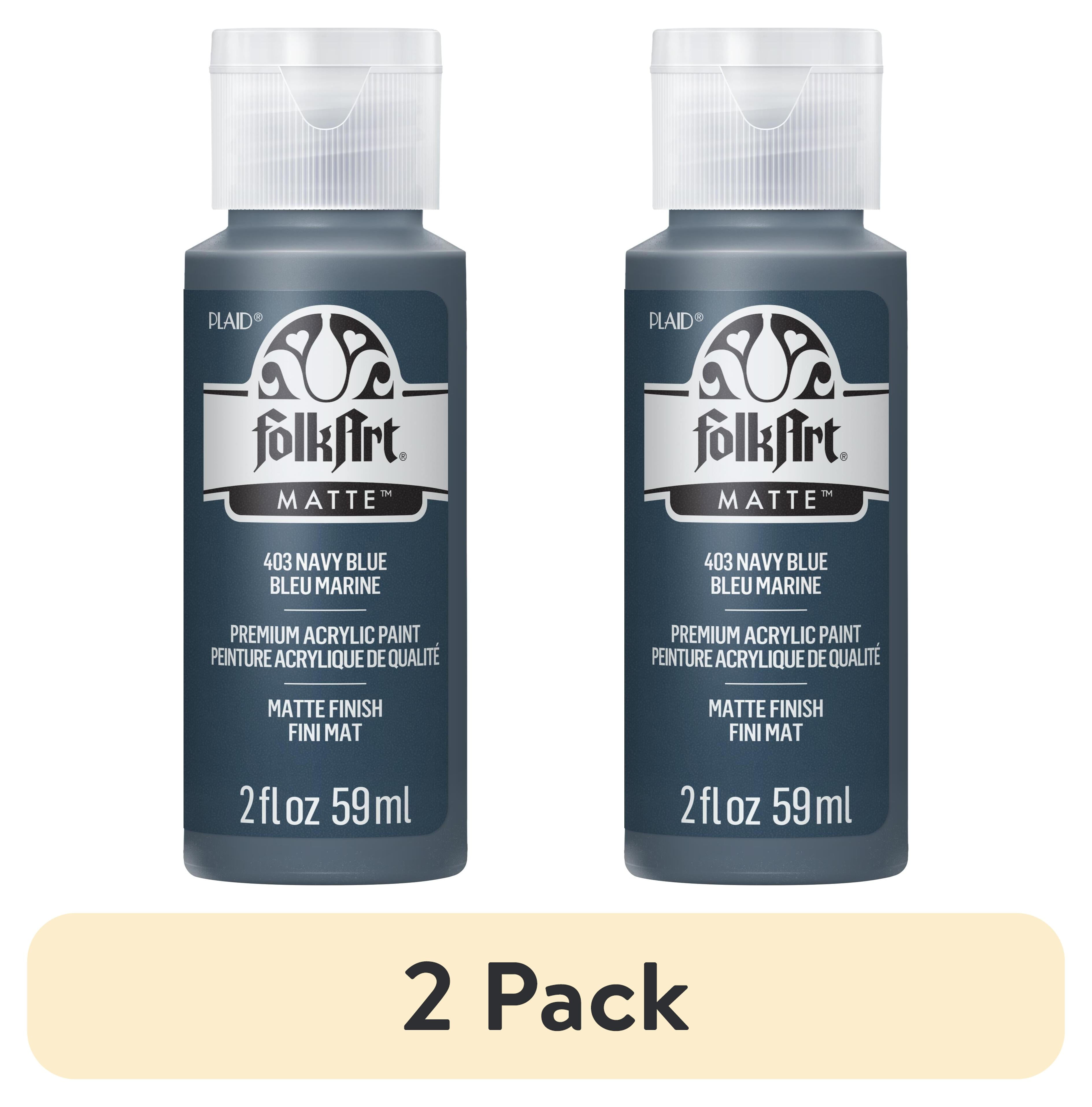 (2 pack) FolkArt Acrylic Craft Paint, Matte Finish, Navy, 2 fl oz