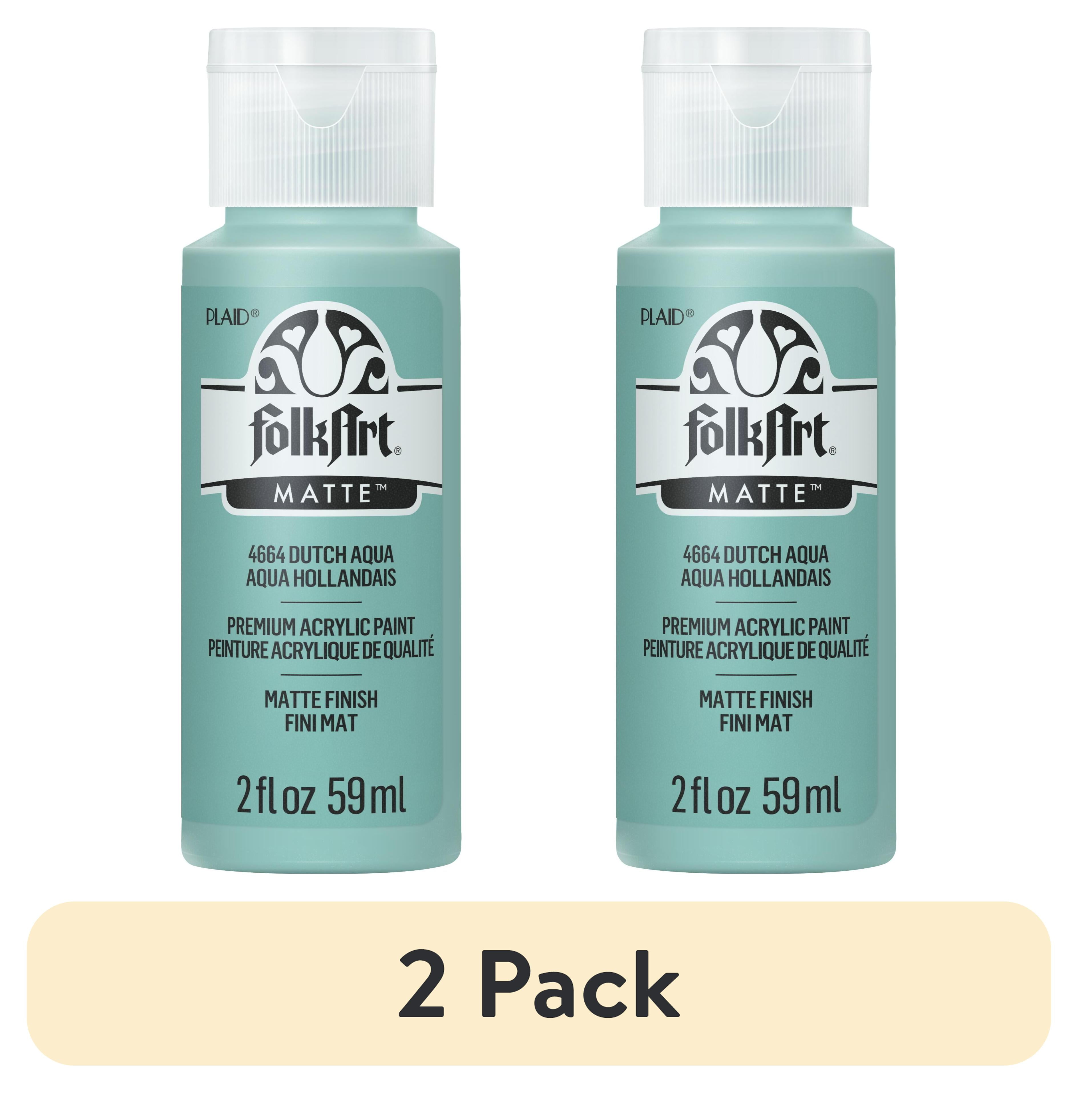(2 pack) FolkArt Acrylic Craft Paint, Matte Finish, Dutch Aqua, 2 fl oz