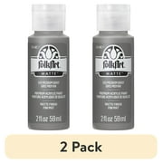 (2 pack) FolkArt Acrylic Craft Paint, Matte Finish, Medium Gray, 2 fl oz
