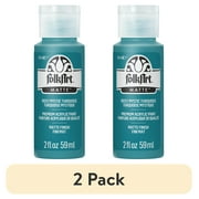 (2 pack) FolkArt Acrylic Craft Paint, Matte Finish, Mystic Turquoise, 2 fl oz