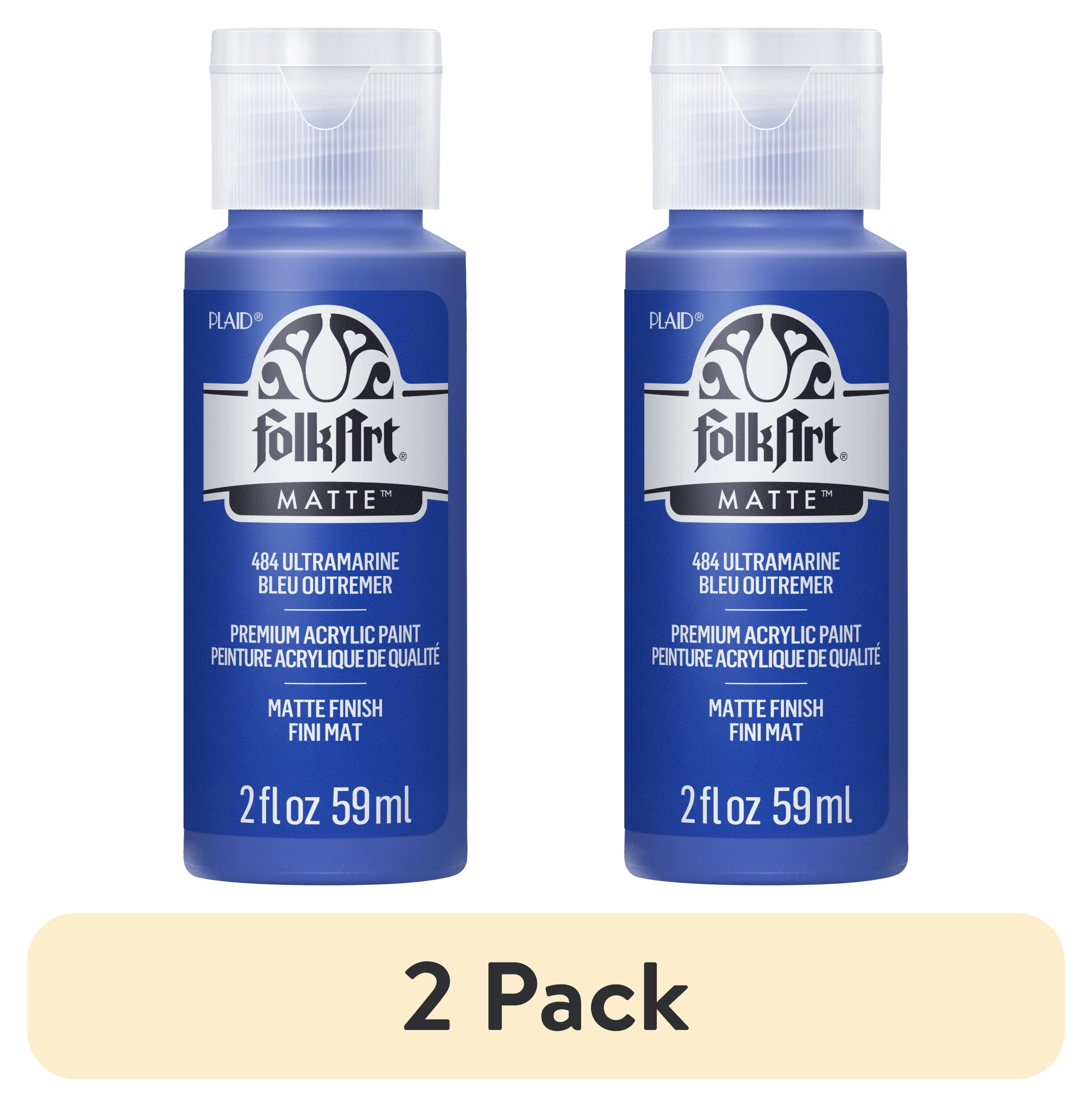 (2 pack) FolkArt Acrylic Craft Paint, Matte Finish, Ultramarine, 2 fl oz