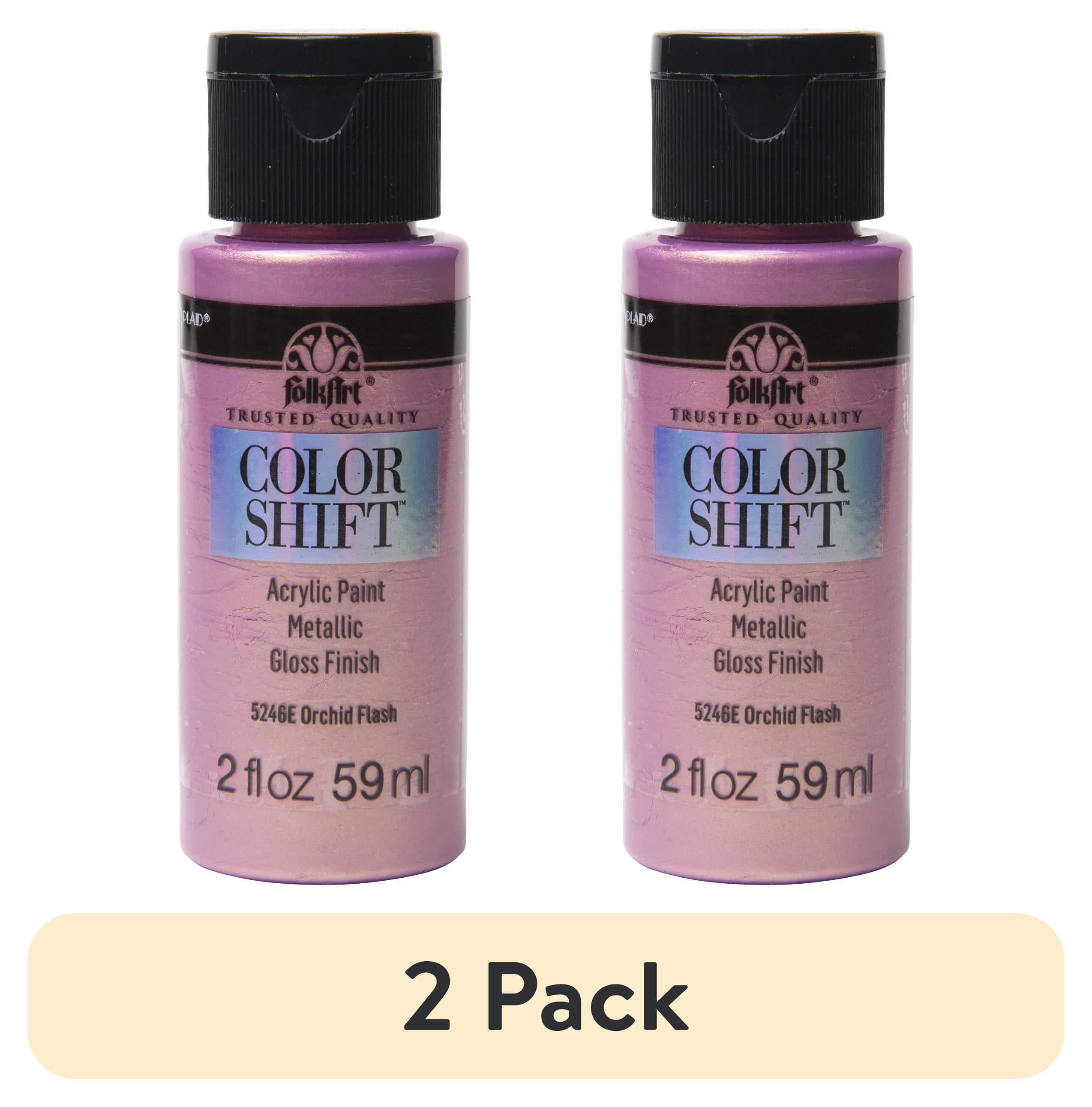 (2 pack) FolkArt Color Shift Acrylic Craft Paint, Gloss Finish, Orchid, 2 fl oz