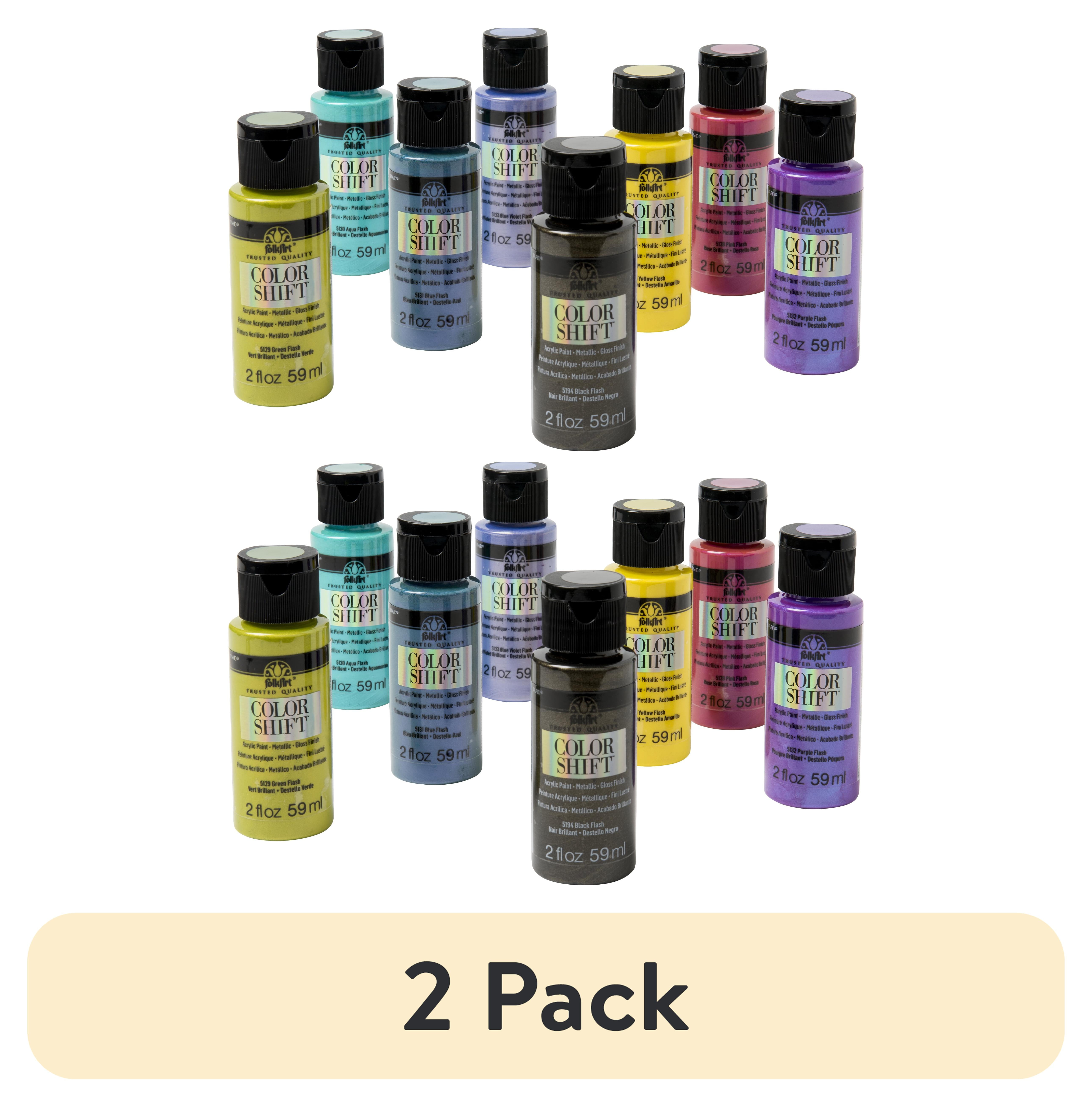 (2 pack) FolkArt Color Shift Gloss Metallic Paint Set, 8 Colors, 2 fl oz