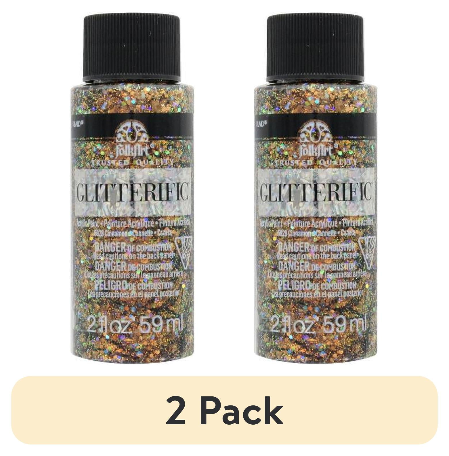 (2 pack) FolkArt Glitterific Acrylic Paint - Cinnamon, 2 oz