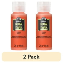 (2 pack) FolkArt Glow-in-the-Dark Acrylic Craft Paint, Matte Finish, Red, 2 fl oz