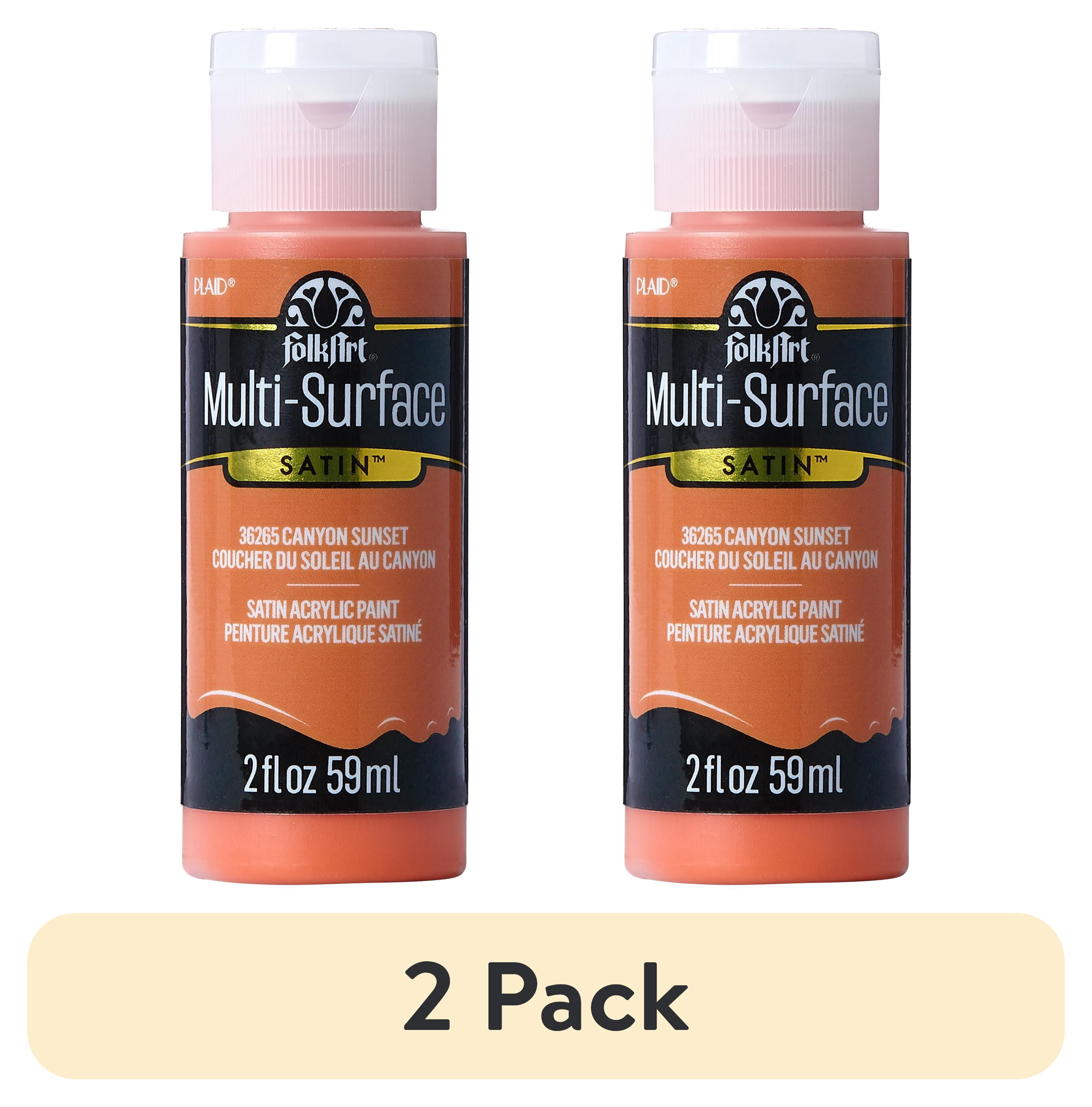 (2 pack) FolkArt Multi-Surface Acrylic Craft Paint, Satin Finish, Canyon Sunset, 2 fl oz