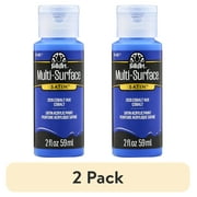 (2 pack) FolkArt Multi-Surface Acrylic Craft Paint, Satin Finish, Cobalt Hue, 2 fl oz