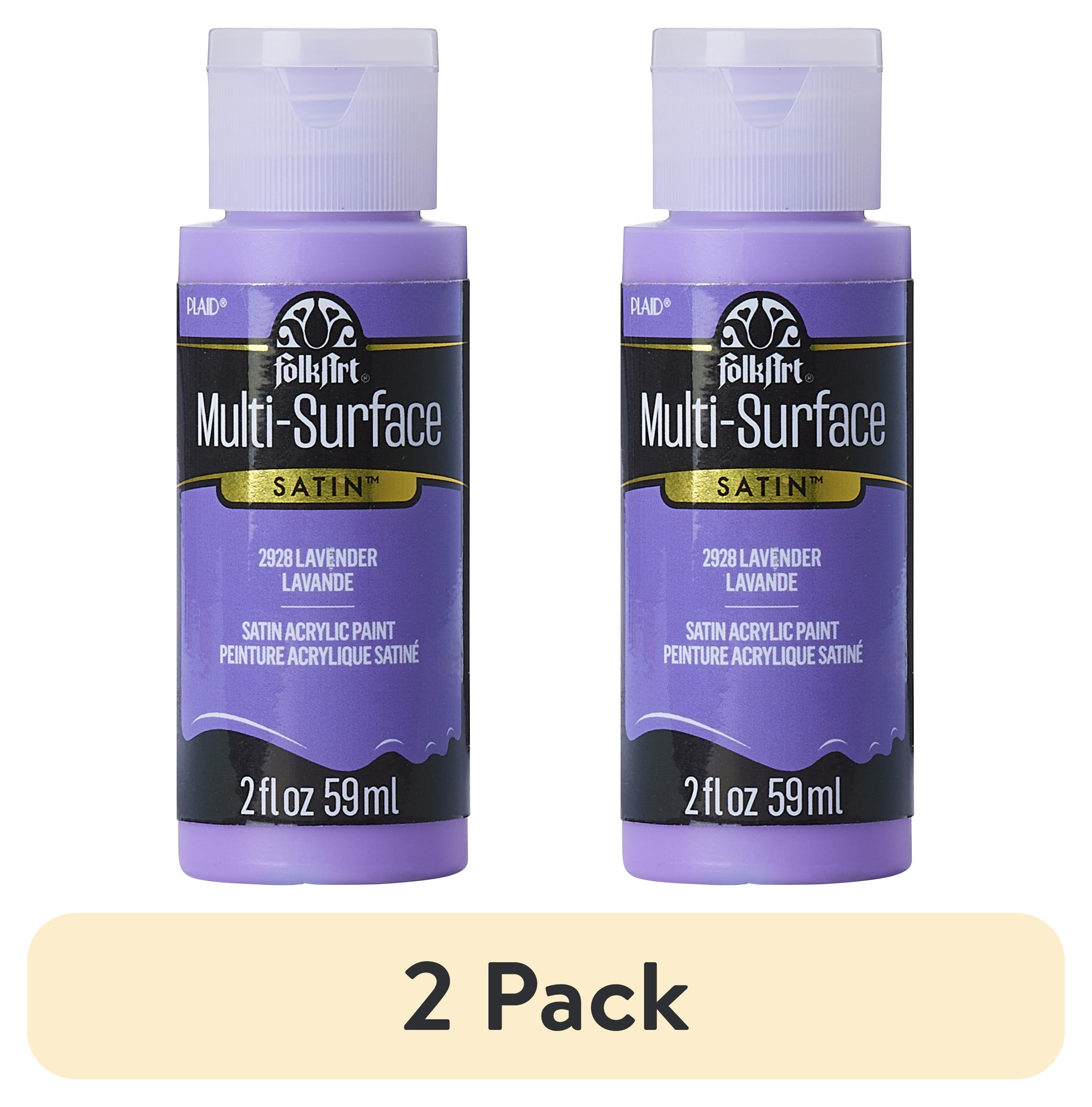 (2 pack) FolkArt Multi-Surface Acrylic Craft Paint, Satin Finish, Lavender, 2 fl oz