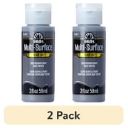 (2 pack) FolkArt Multi-Surface Acrylic Craft Paint, Satin Finish, Medium Gray, 2 fl oz