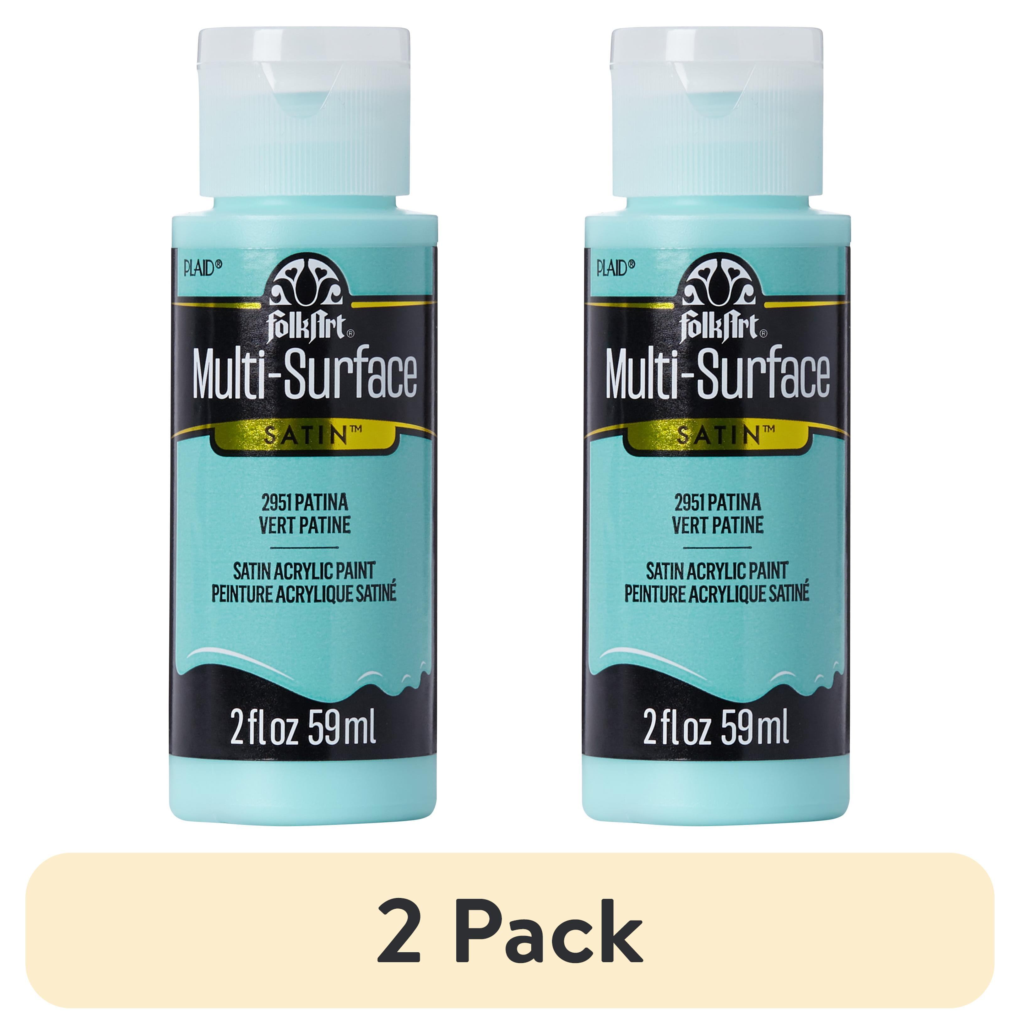 (2 pack) FolkArt Multi-Surface Acrylic Craft Paint, Satin Finish, Patina, 2 fl oz