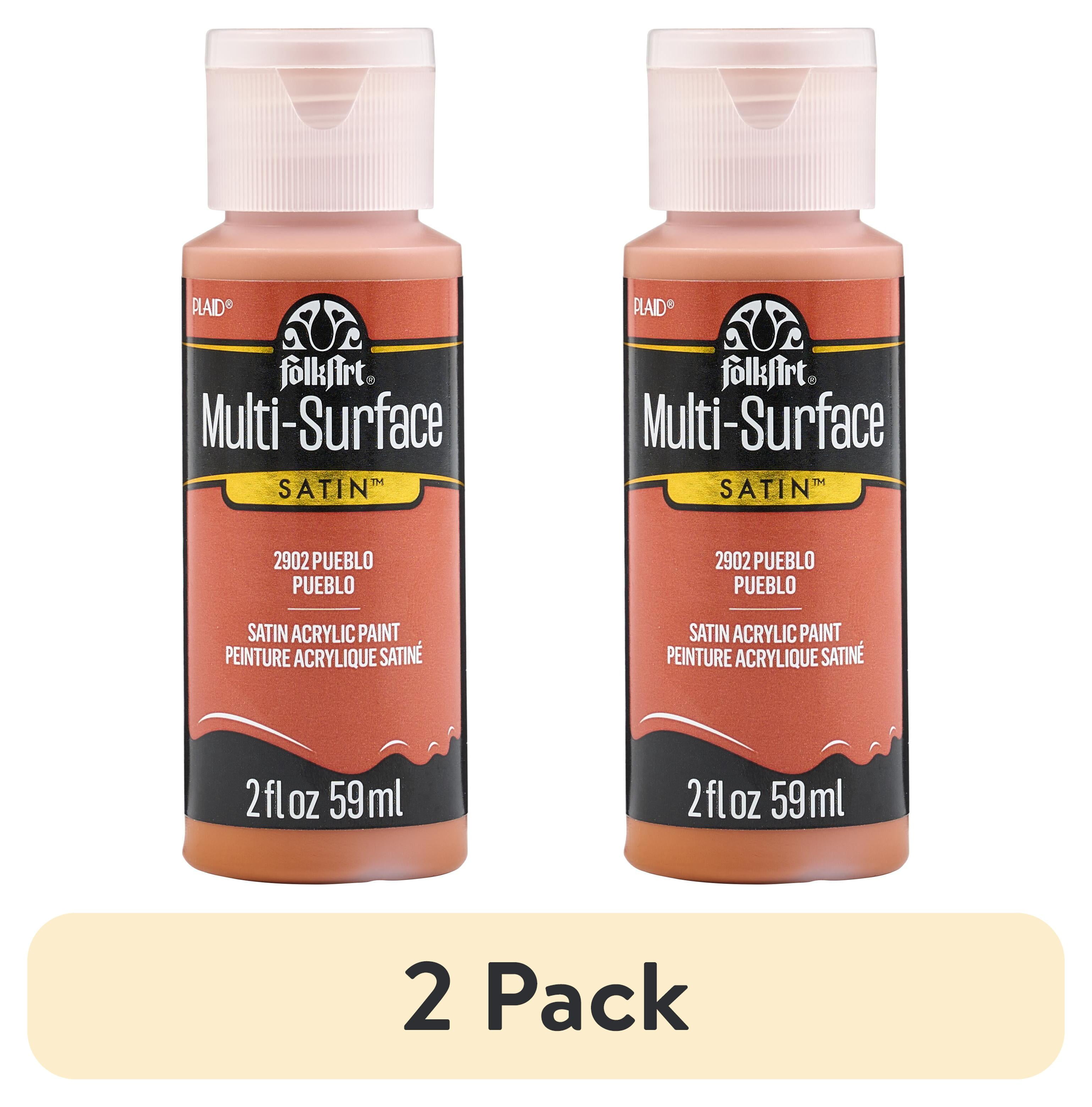 (2 pack) FolkArt Multi-Surface Acrylic Craft Paint, Satin Finish, Pueblo, 2 fl oz