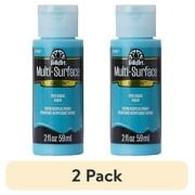(2 pack) FolkArt Multi-Surface Acrylic Craft Paint, Satin Finish, Aqua, 2 fl oz