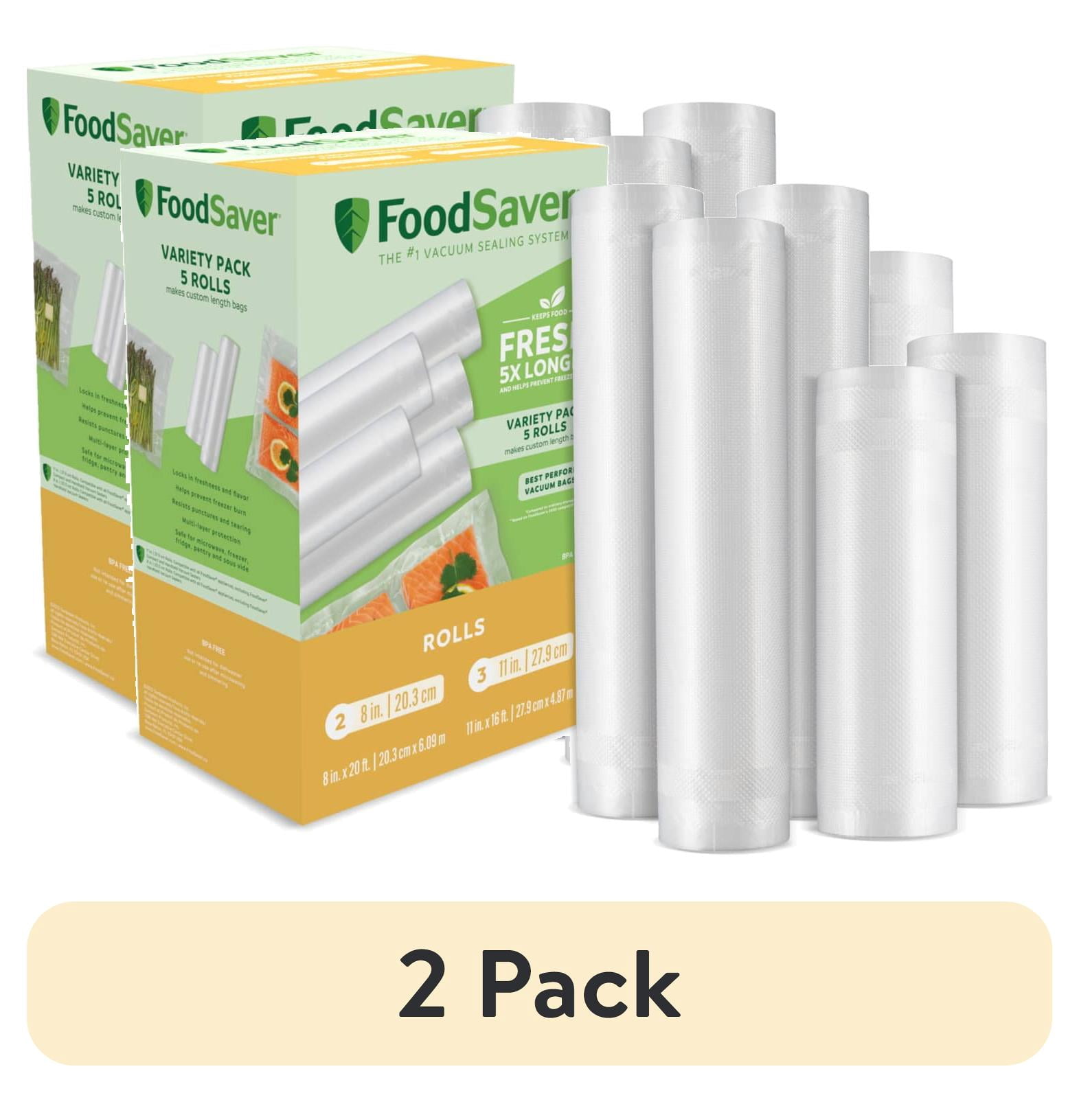 (2 pack) FoodSaver 8" x 11' Vacuum Heat-seal Rolls Combo Pack, 5 Count