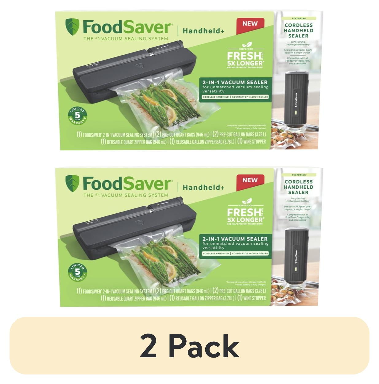 Black Cordless Handheld and Countertop Vacuum Sealer System